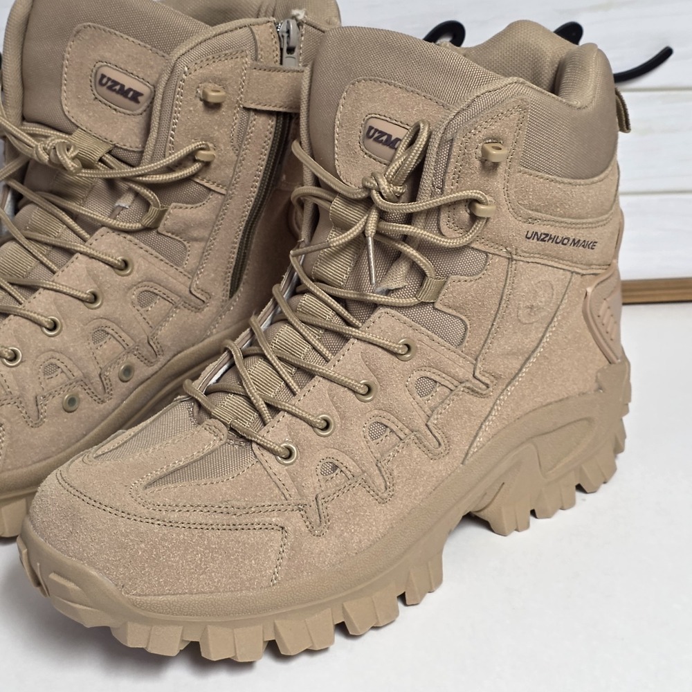 Unzhuo Make 5.11 Tactical Boots Mens 12 Beige Leather Lace Up Ankle Outdoor 46 - Picture 2 of 16